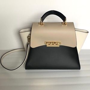 Zac Posen Eartha Winged Leather Satchel Colorblock